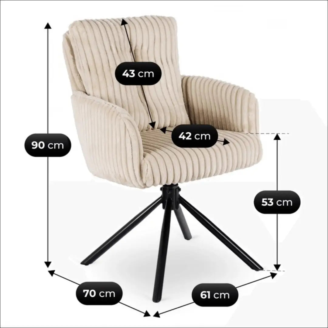 Sukama kėdė svetainei su korduro audiniu smėlio spalvos TE1131 - €113 Save 15% 100-200, __label:Pristatymas 5-14 d.d.,