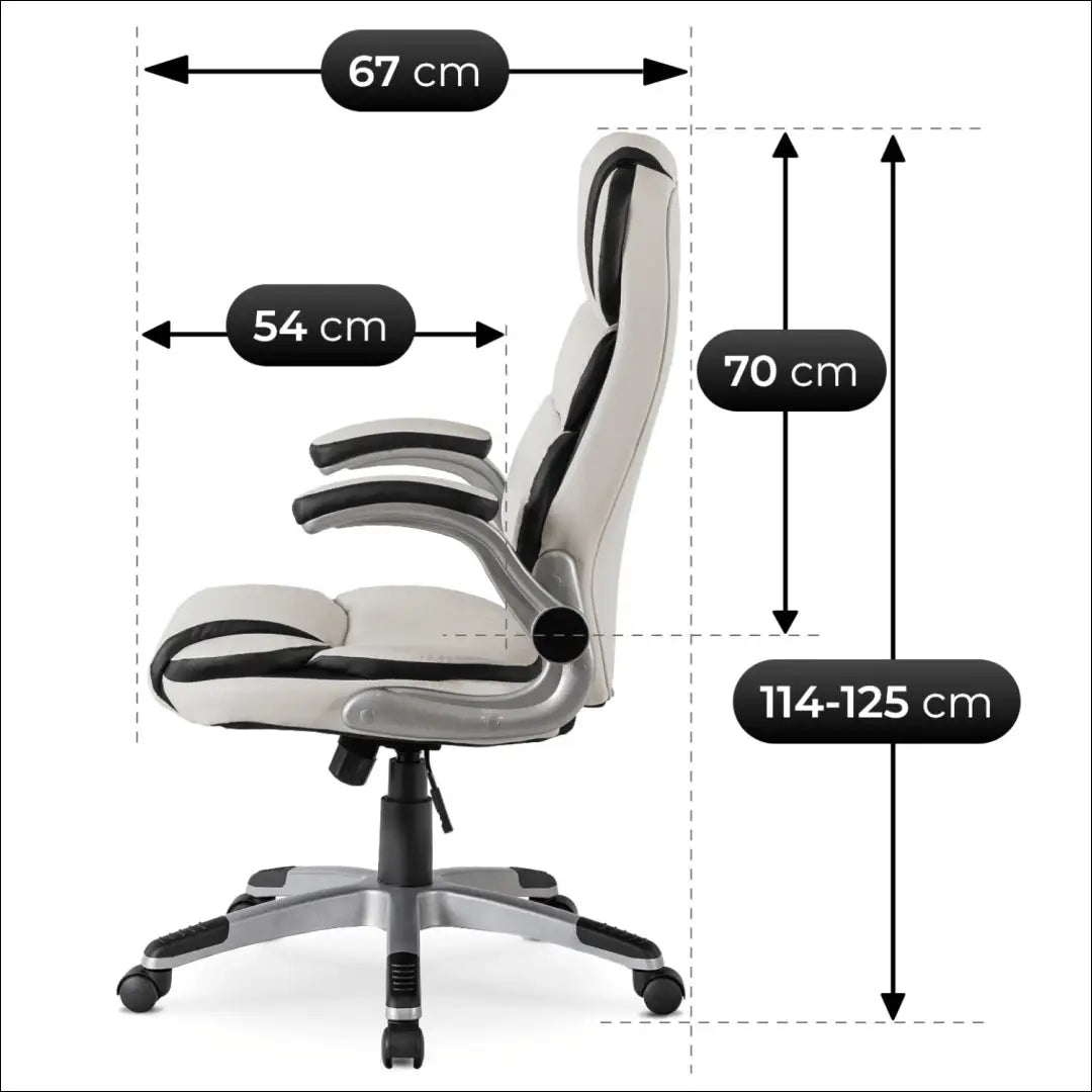 Sukama biuro kėdė iš eko odos baltos spalvos TE003 - €128 Save 15% 100-200, __label:Pristatymas 5-14 d.d., elite,