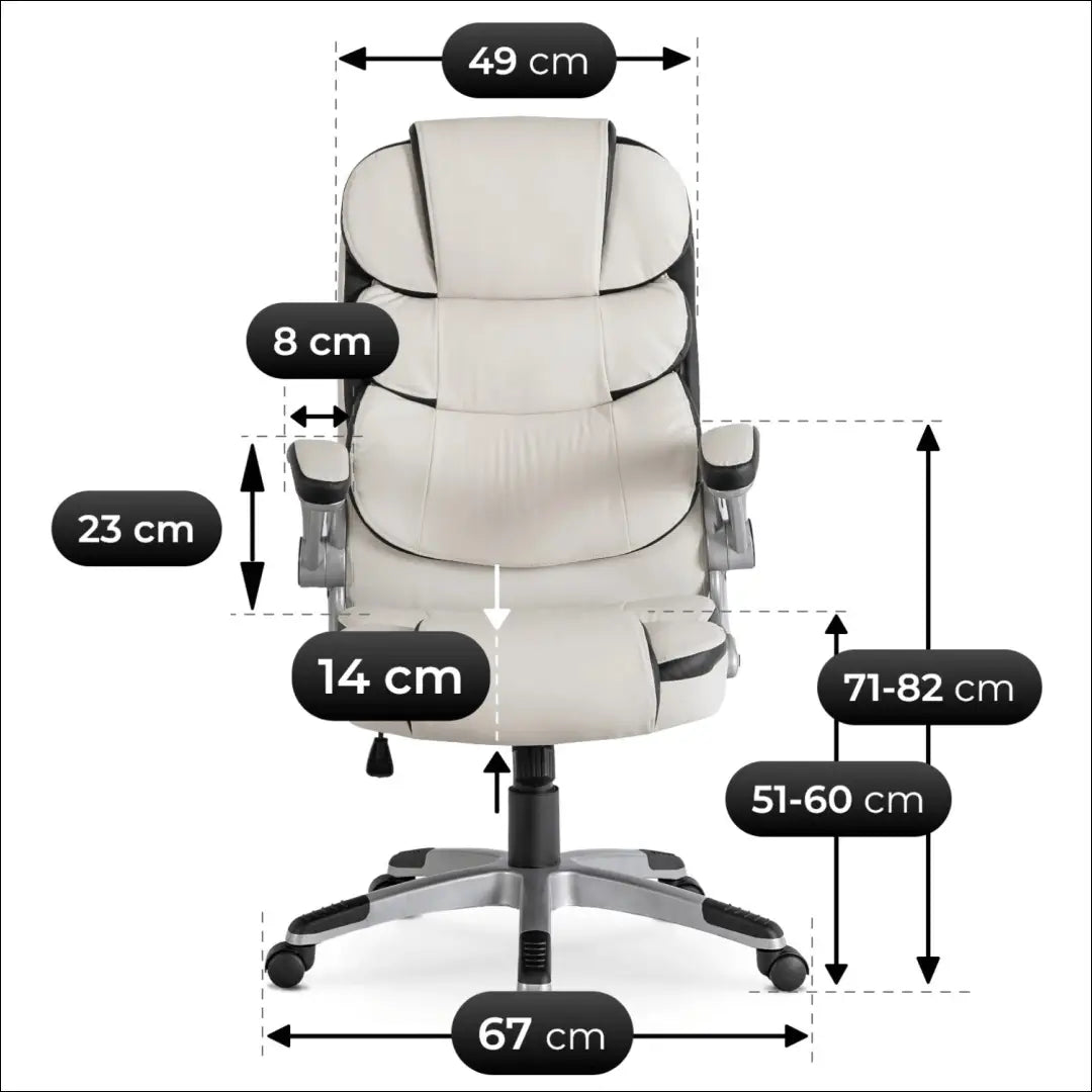 Sukama biuro kėdė iš eko odos baltos spalvos TE003 - €128 Save 15% 100-200, __label:Pristatymas 5-14 d.d., elite,