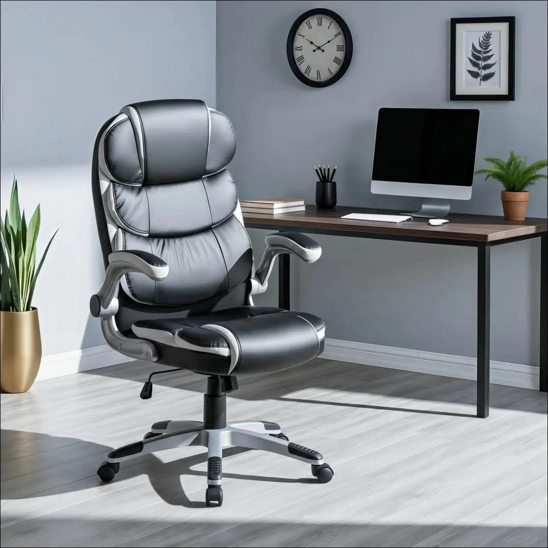 Sukamas biuro fotelis iš eko odos juodos spalvos TE002 - €128 Save 15% 100-200, __label:Pristatymas 5-14 d.d., elite,