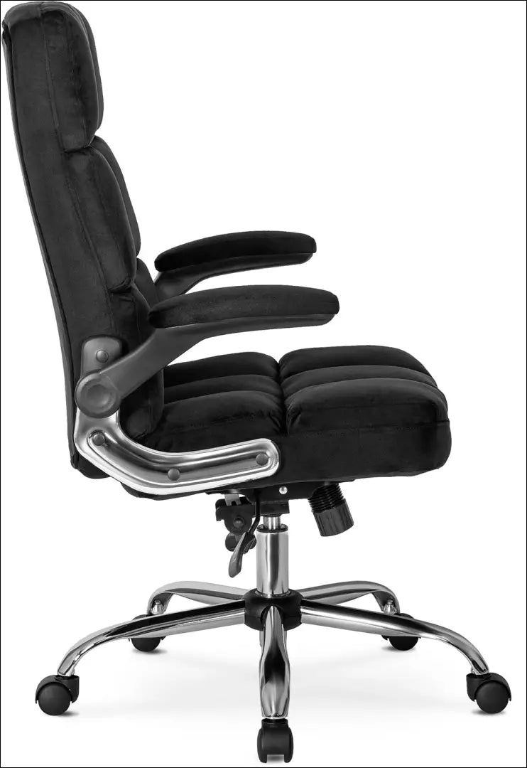 Sukama biuro kėdė su veliūro audiniu juodos spalvos TE115 - €197 Save 15% 100-200, __label:Pristatymas 5-14 d.d.,
