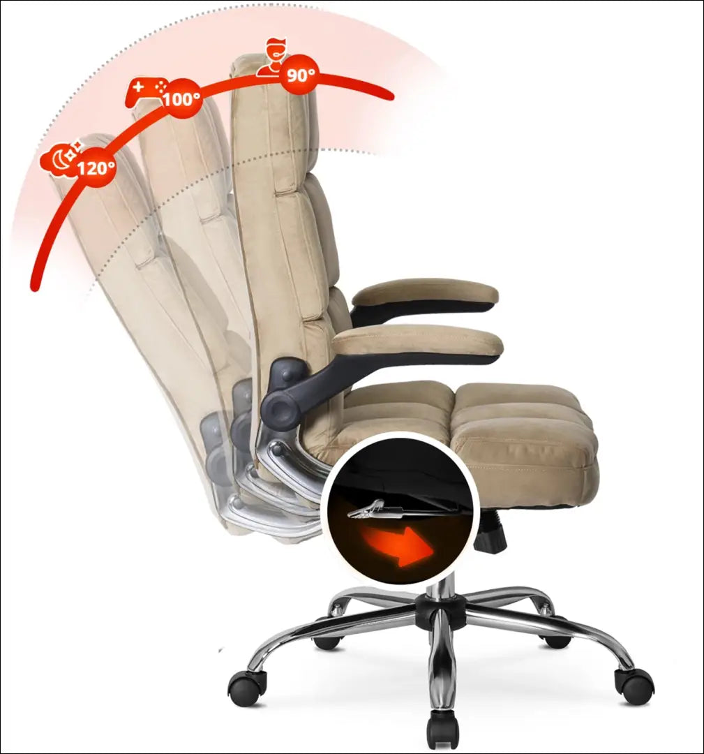 Sukama biuro kėdė su veliūro audiniu smėlio spalvos TE114 - €197 Save 15% 100-200, __label:Pristatymas 5-14 d.d.,