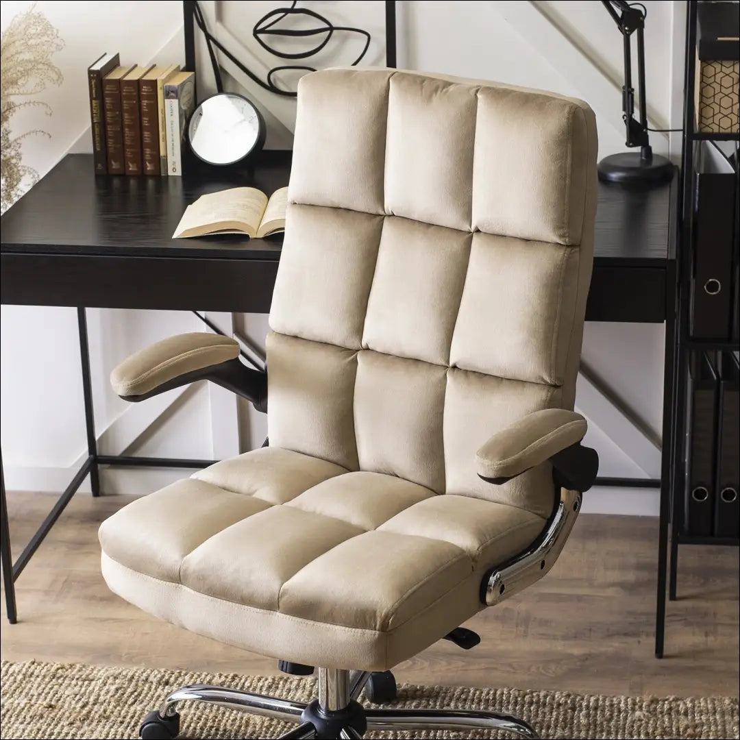 Sukama biuro kėdė su veliūro audiniu smėlio spalvos TE114 - €197 Save 15% 100-200, __label:Pristatymas 5-14 d.d.,