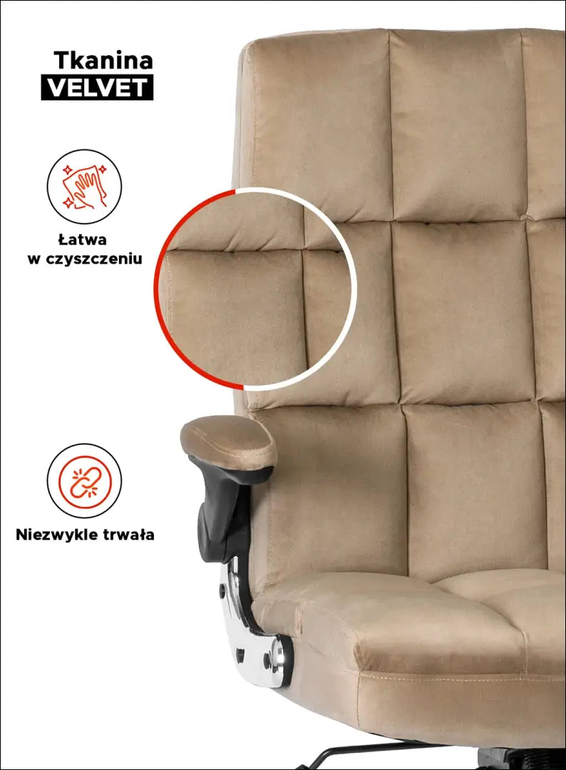 Sukama biuro kėdė su veliūro audiniu smėlio spalvos TE114 - €197 Save 15% 100-200, __label:Pristatymas 5-14 d.d.,