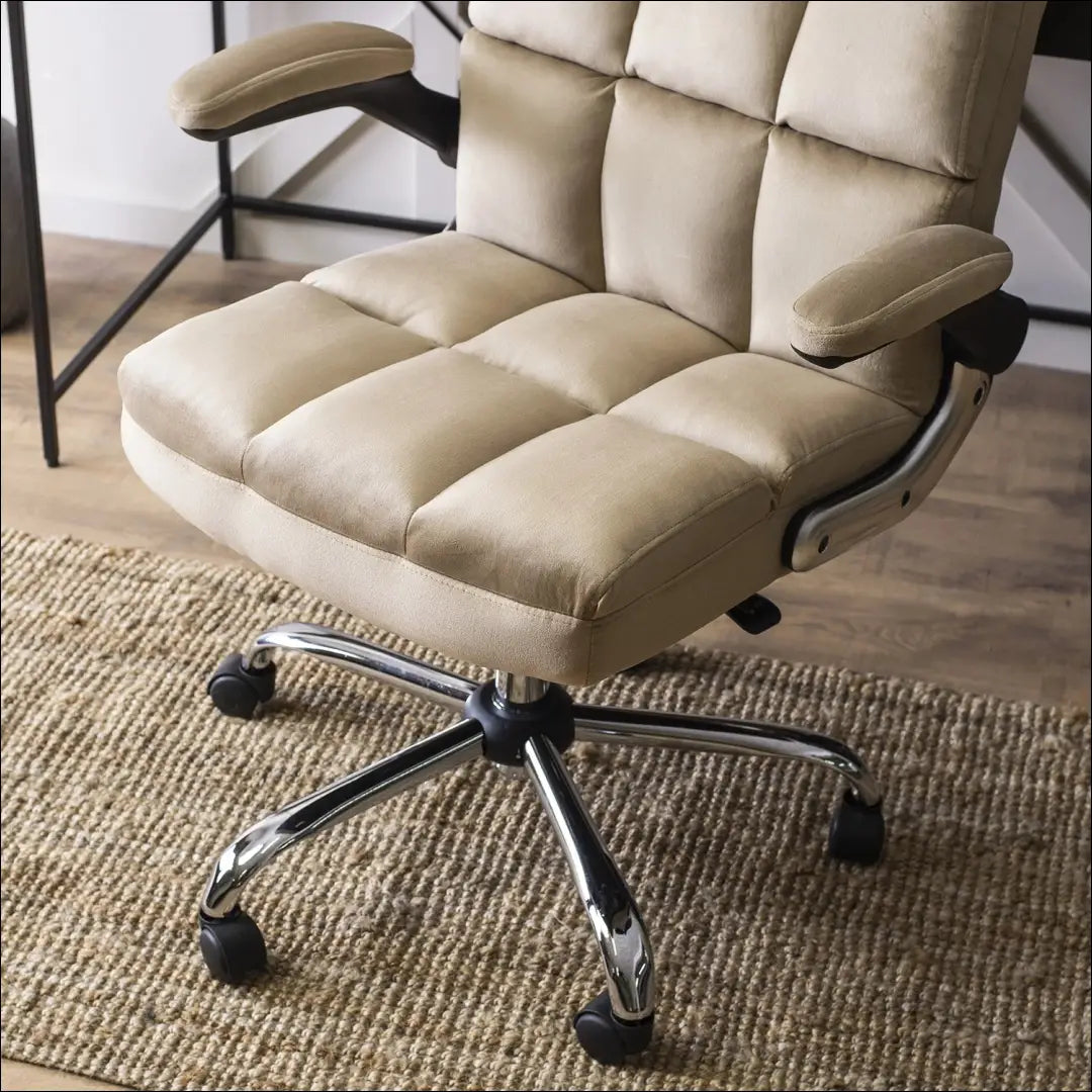 Sukama biuro kėdė su veliūro audiniu smėlio spalvos TE114 - €197 Save 15% 100-200, __label:Pristatymas 5-14 d.d.,