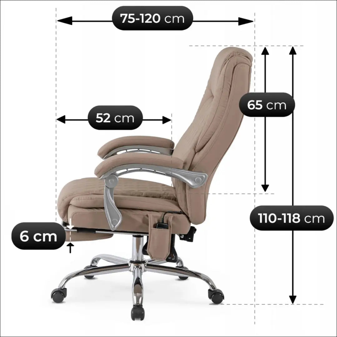 Sukamas masažinis fotelis su šildymo funkcija audiniu smėlio spalvos TE698 - €177 Save 15% 100-200, __label:Pristatymas