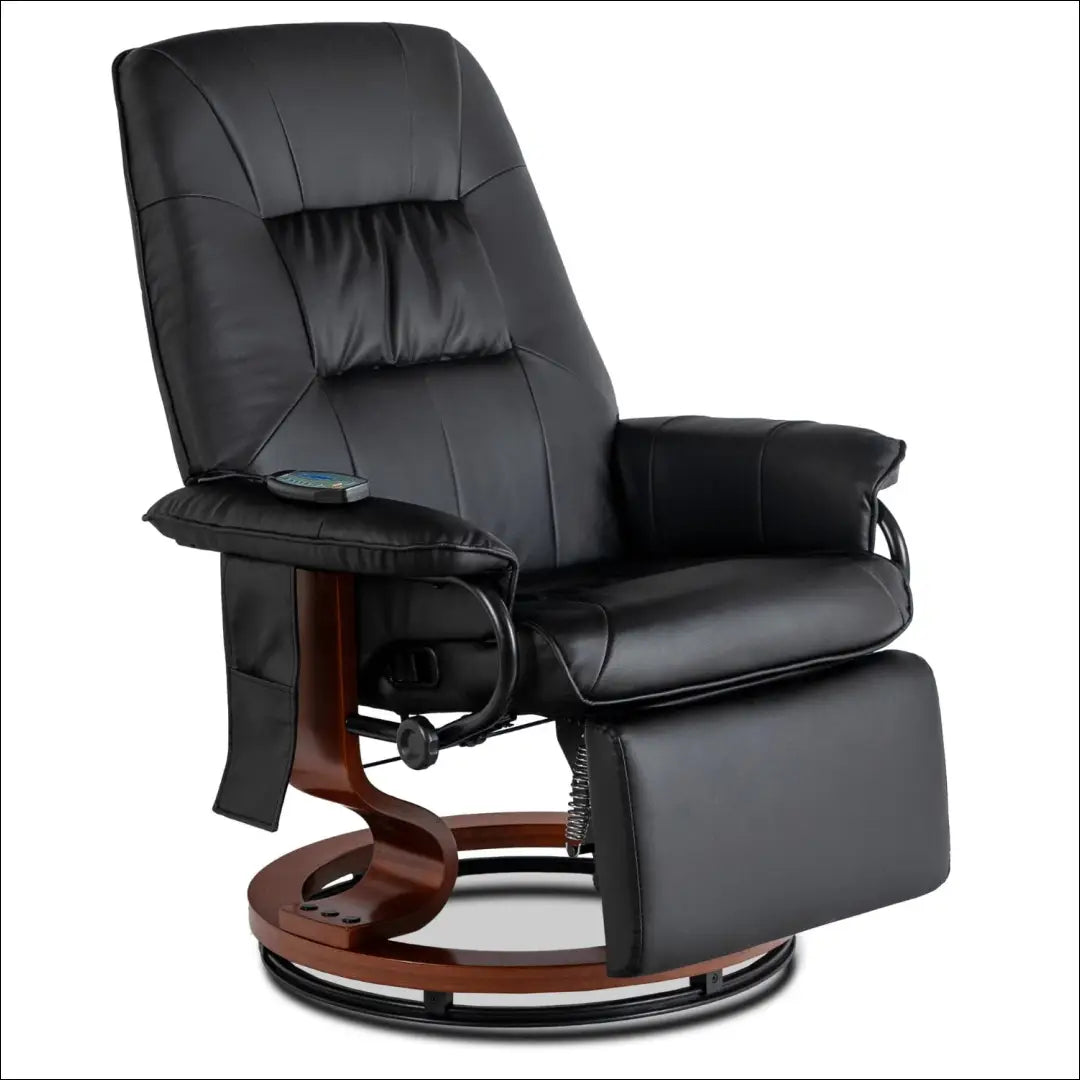 Sukamas masažinis fotelis su šildymo funkcija iš eko odos juodos spalvos TE742 - €320 Save 15% __label:Pristatymas 5-14
