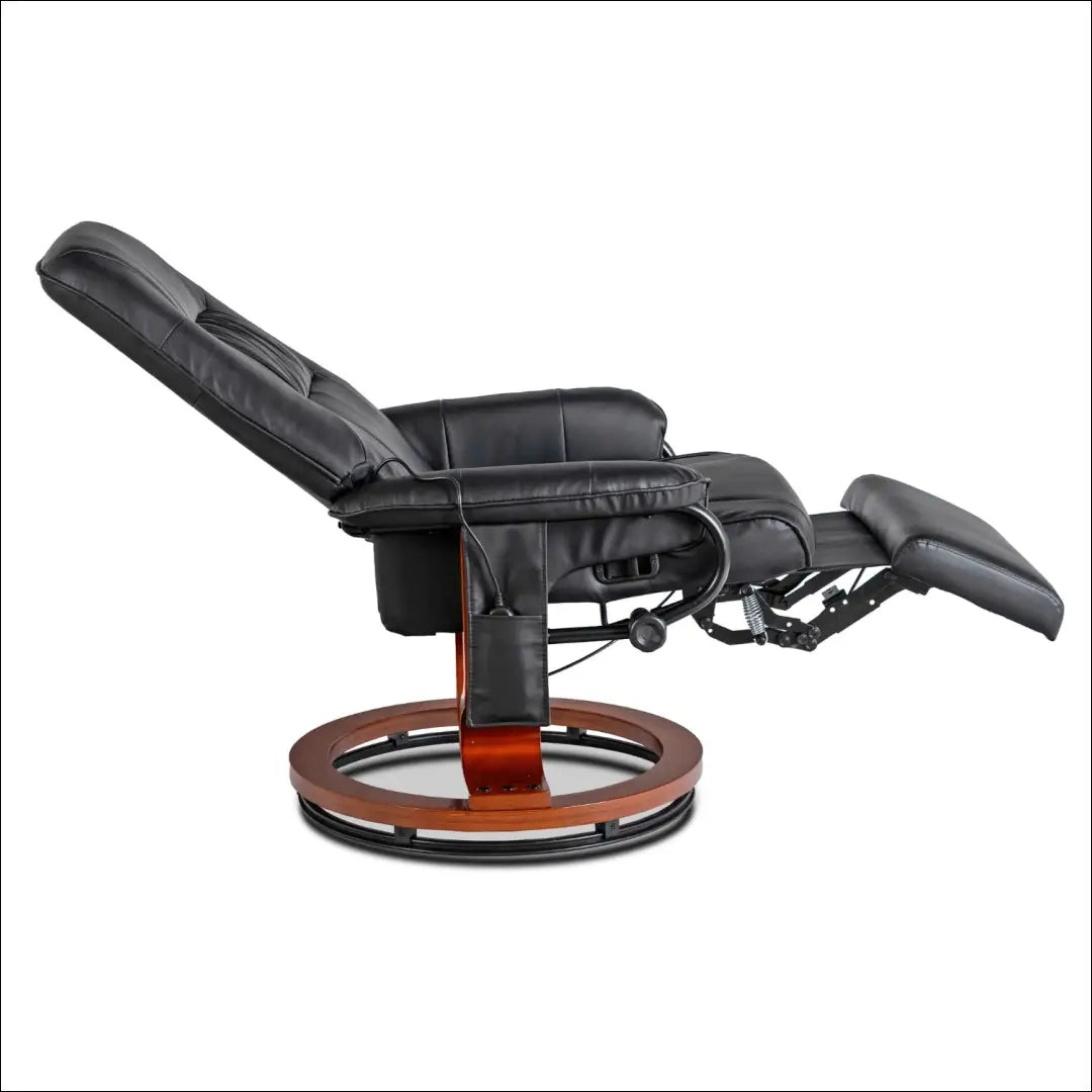 Sukamas masažinis fotelis su šildymo funkcija iš eko odos juodos spalvos TE742 - €320 Save 15% __label:Pristatymas 5-14