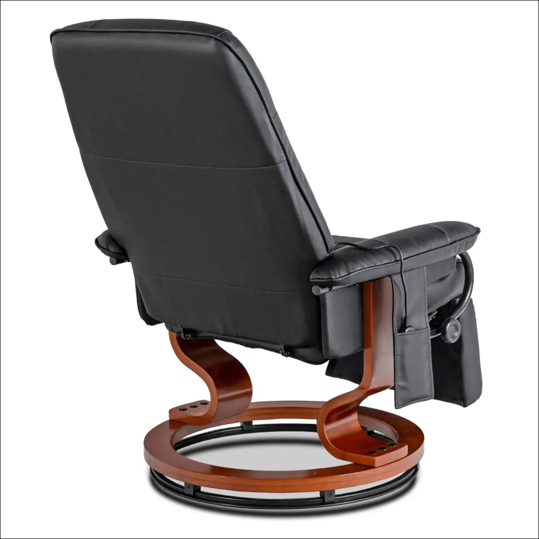 Sukamas masažinis fotelis su šildymo funkcija iš eko odos juodos spalvos TE742 - €320 Save 15% __label:Pristatymas 5-14