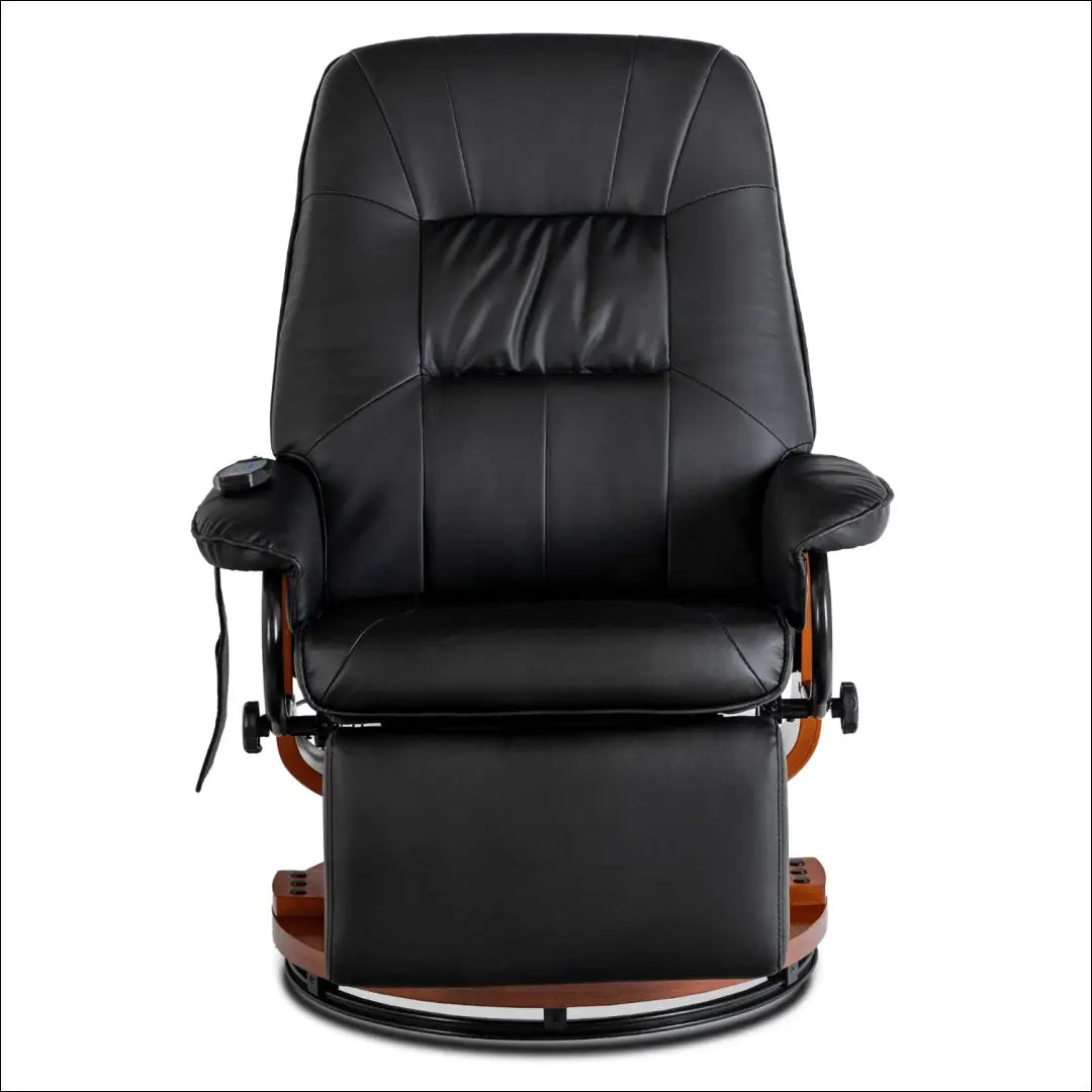 Sukamas masažinis fotelis su šildymo funkcija iš eko odos juodos spalvos TE742 - €320 Save 15% __label:Pristatymas 5-14