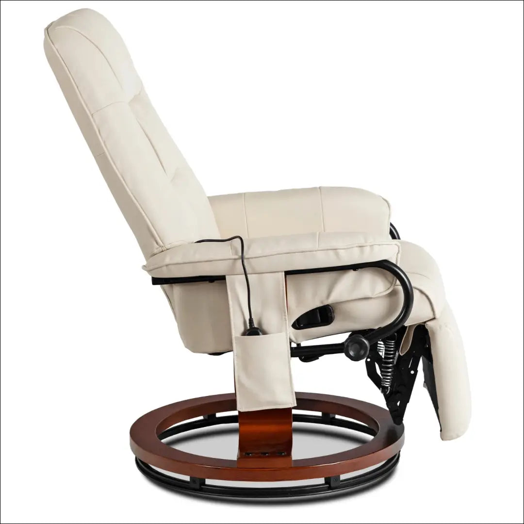 Sukamas masažinis fotelis su šildymo funkcija iš eko odos smėlio spalvos TE744 - €320 Save 15% __label:Pristatymas 5-14