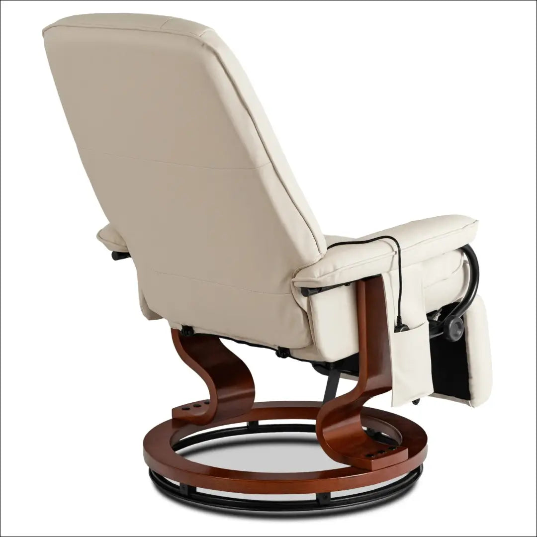Sukamas masažinis fotelis su šildymo funkcija iš eko odos smėlio spalvos TE744 - €320 Save 15% __label:Pristatymas 5-14