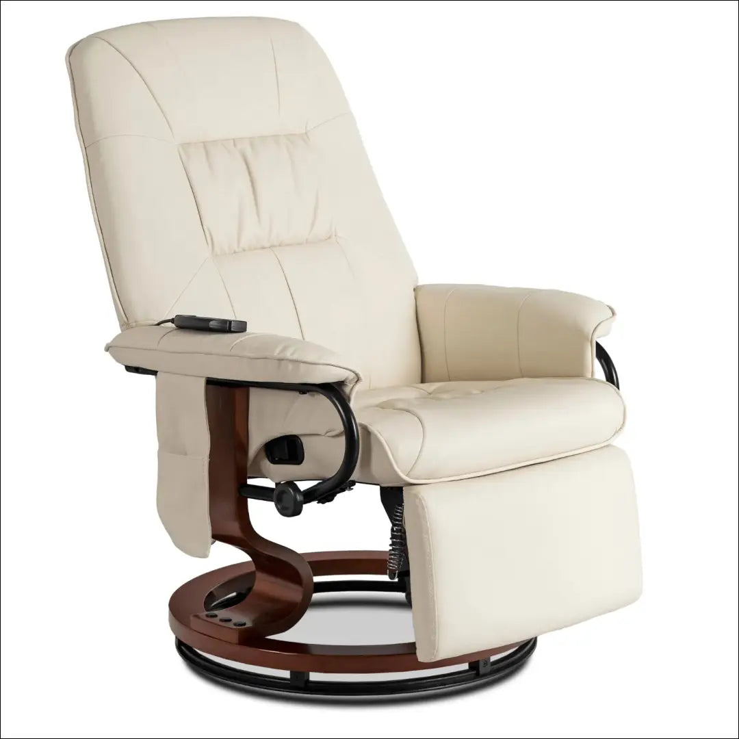 Sukamas masažinis fotelis su šildymo funkcija iš eko odos smėlio spalvos TE744 - €320 Save 15% __label:Pristatymas 5-14