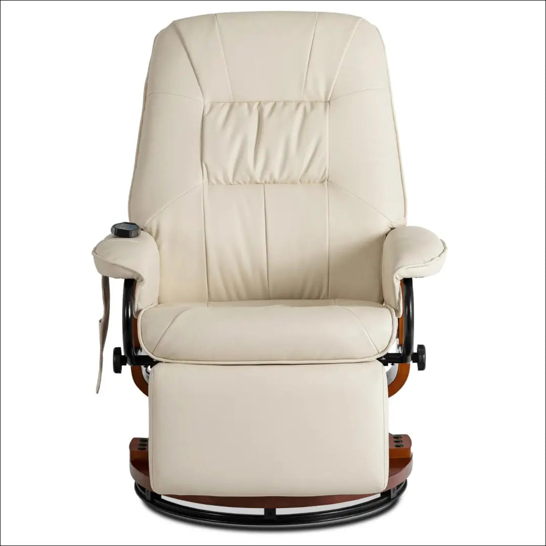 Sukamas masažinis fotelis su šildymo funkcija iš eko odos smėlio spalvos TE744 - €320 Save 15% __label:Pristatymas 5-14