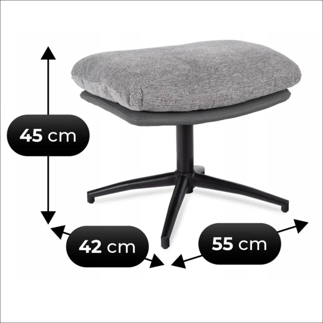 Sukamas poilsio fotelis iš eko odos su audiniu juodos spalvos / pilkos TE1033 - €297 Save 15% __label:Pristatymas 5-14
