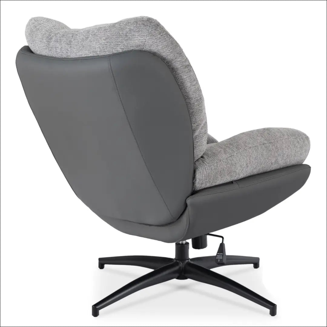 Sukamas poilsio fotelis iš eko odos su audiniu juodos spalvos / pilkos TE1033 - €297 Save 15% __label:Pristatymas 5-14