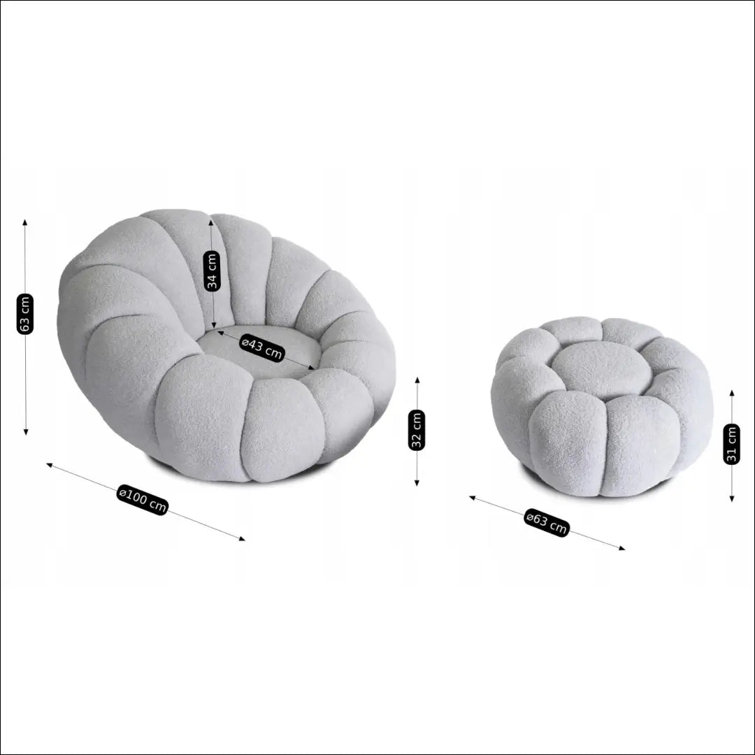 Sukamas poilsio fotelis su buklė audinio audiniu pilkos spalvos TE449 - €262 Save 15% __label:Pristatymas 5-14 d.d.,
