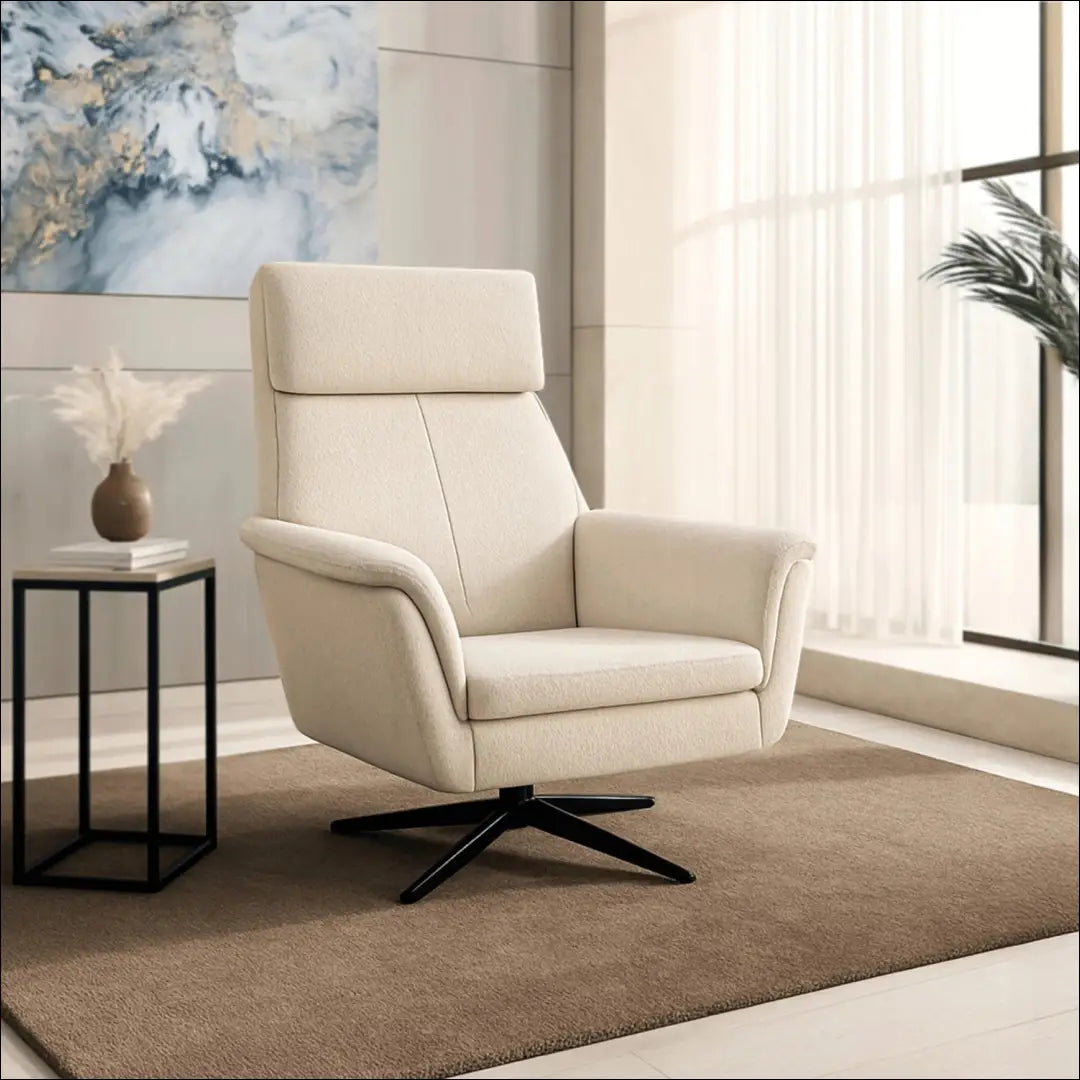 Sukamas poilsio fotelis su buklė audinio audiniu smėlio spalvos / kreminės TE867 - €321 Save 15% __label:Pristatymas