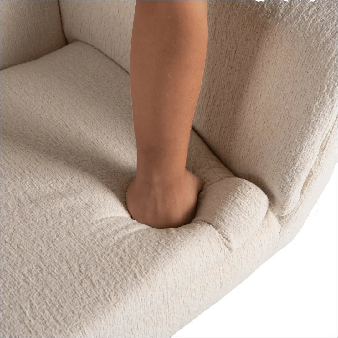 Sukamas poilsio fotelis su buklė audinio audiniu smėlio spalvos / kreminės TE867 - €321 Save 15% __label:Pristatymas