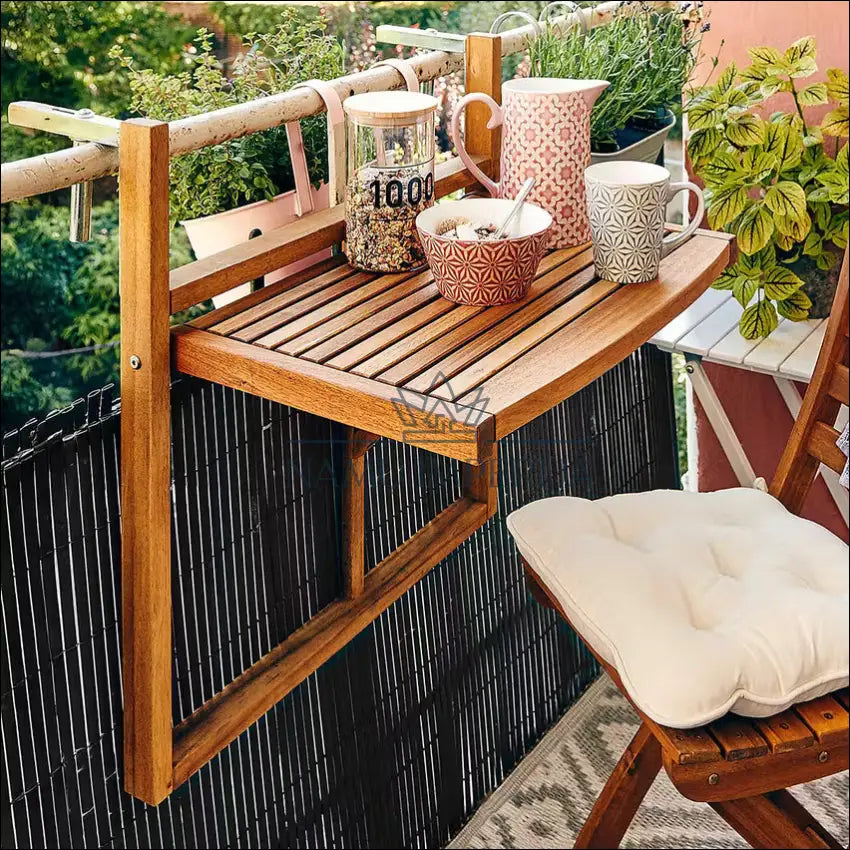 Sulankstomas balkono staliukas LI763 - €39 Save 50% 25-50, __label:Pristatymas 1-2 d.d., color-ruda, lauko baldai,