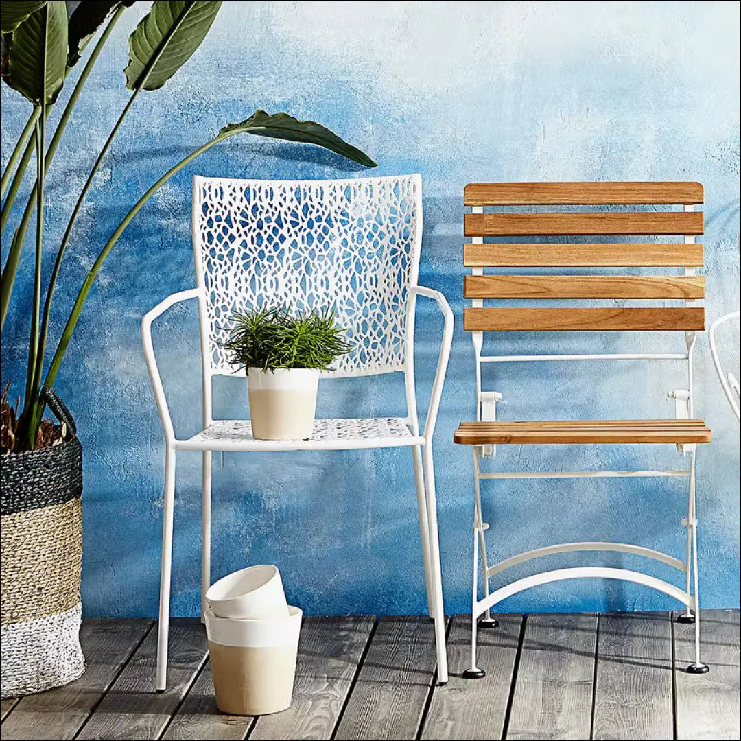 Sulankstomų sodo kėdžių komplektas (2vnt) LI769 - €93 Save 50% 50-100, __label:Pristatymas 1-2 d.d., color-balta,