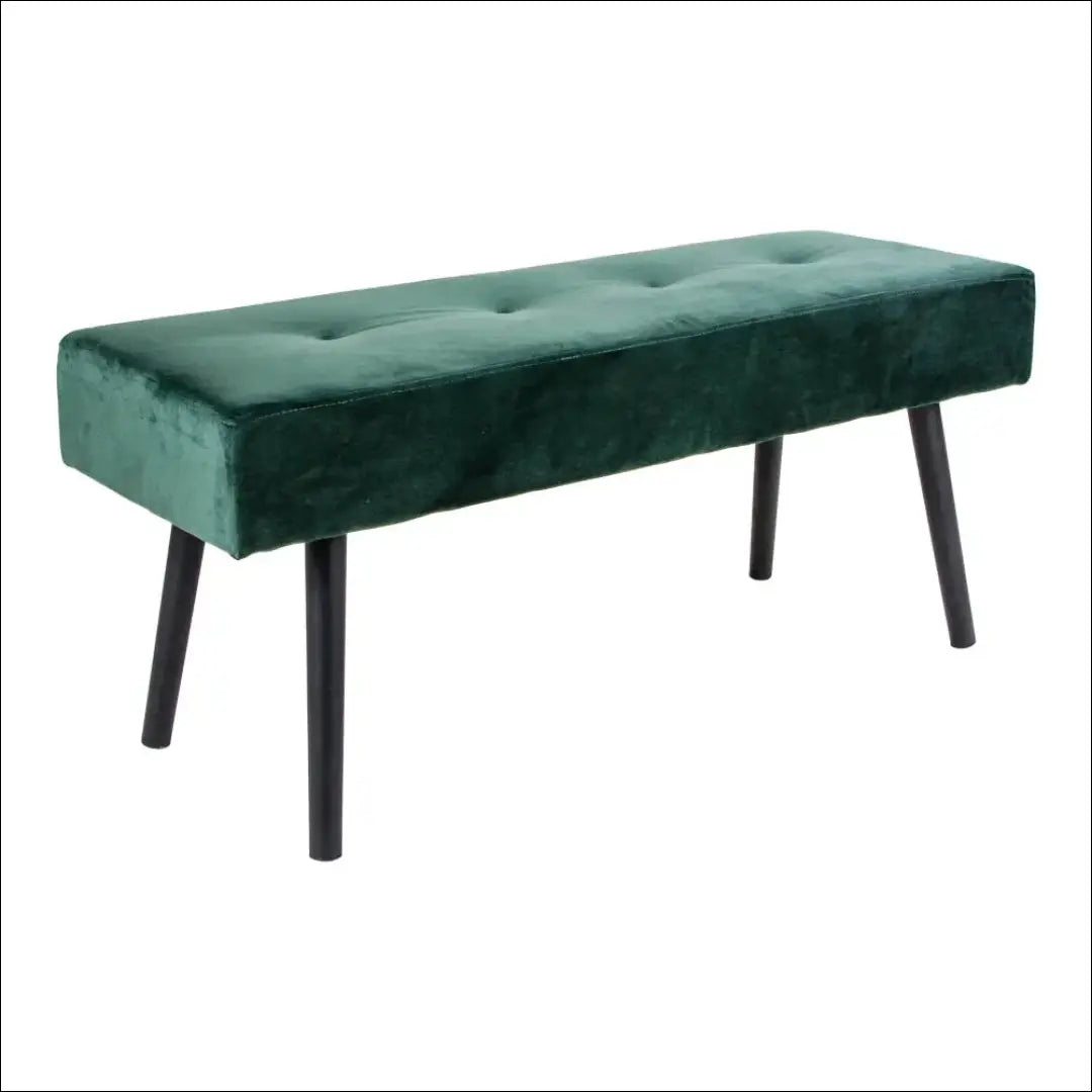 Suoliukas aksominis tamsiai žalias juodos kojelės 100x35x44 cm RD243 - €1 __label:Pristatymas 5-14 d.d., Benches,