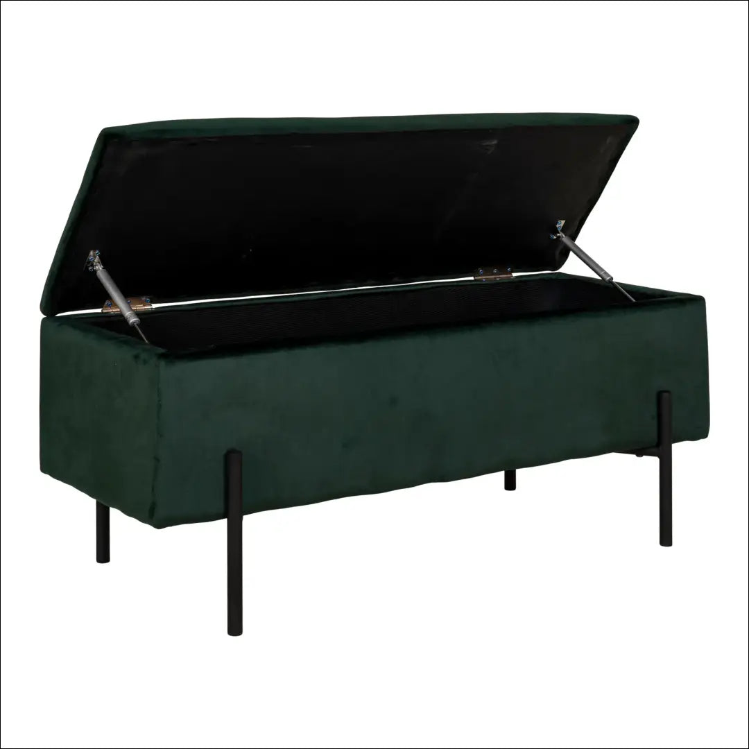 Suoliukas su daiktadėže aksominis žalias 95x36,5x43 cm RD262 - €160 Save 15% 100-200, __label:Pristatymas 5-14 d.d.,