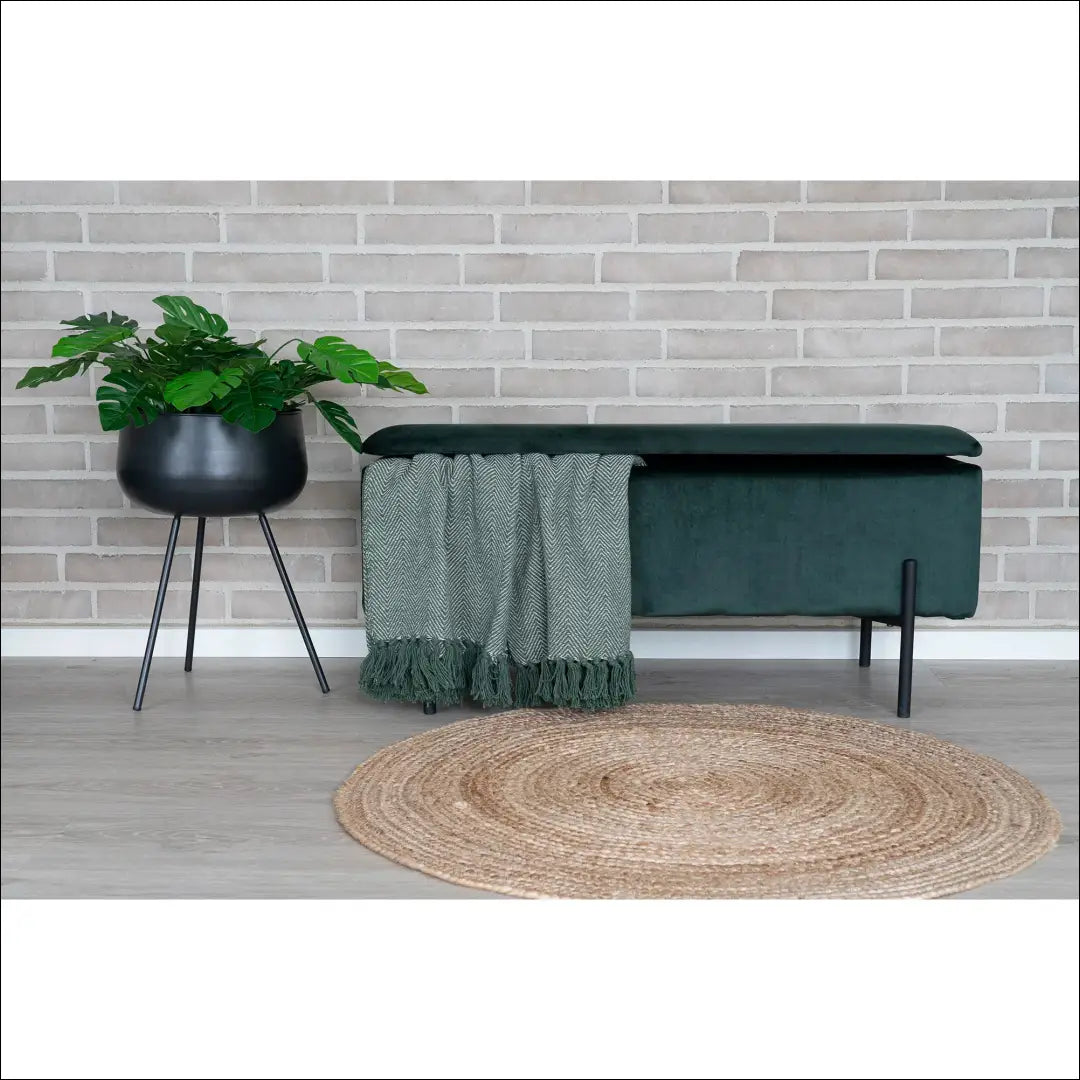 Suoliukas su daiktadėže aksominis žalias 95x36,5x43 cm RD262 - €160 Save 15% 100-200, __label:Pristatymas 5-14 d.d.,