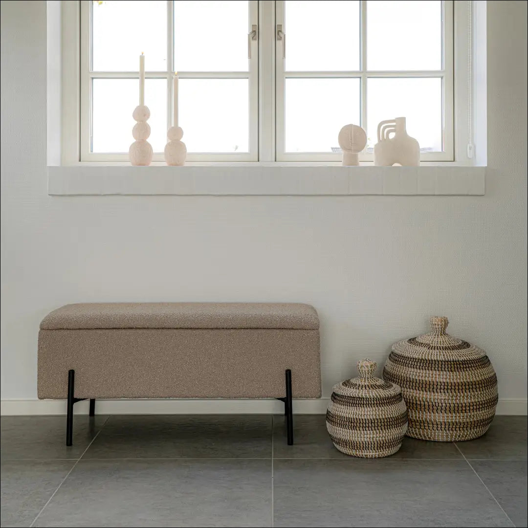 Suoliukas su daiktadėže buklė smėlio spalvos 95x36,5x43 cm RD263 - €160 Save 15% 100-200, __label:Pristatymas 5-14