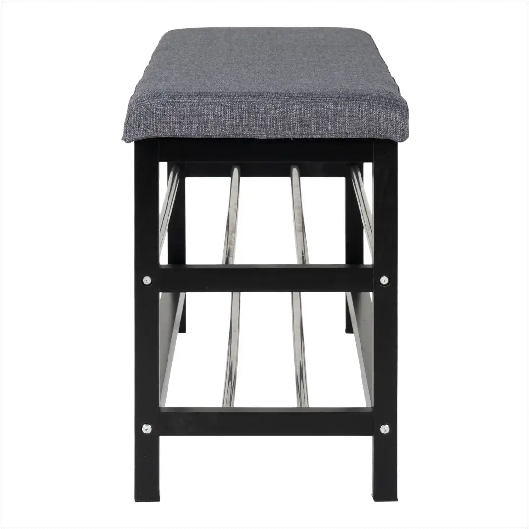 Suoliukas su pagalvėle ir 2 lentynomis pilkas juodos kojos 100x34x50 cm RD248 - €99 Save 15% 50-100,