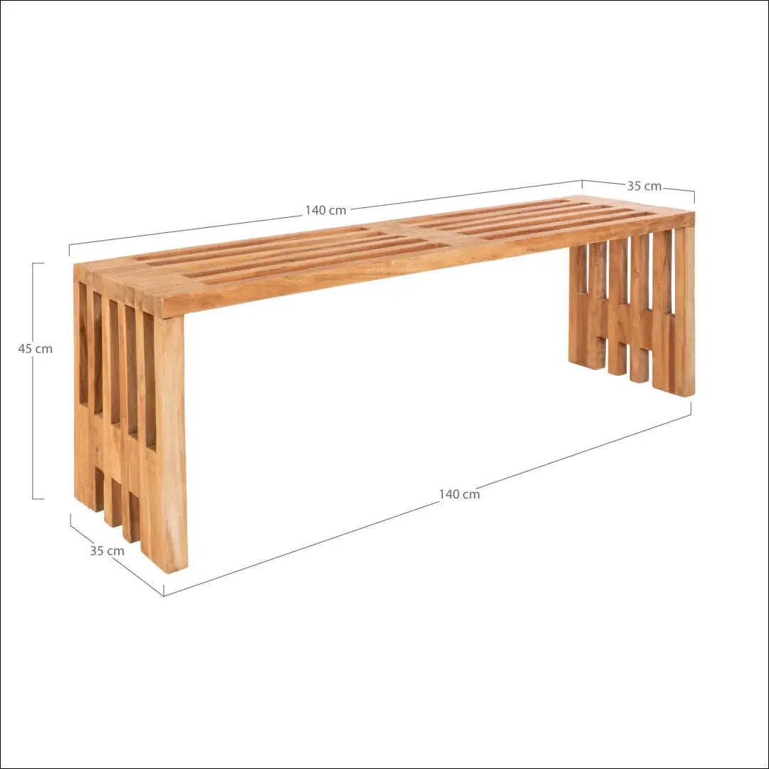 Suoliukas tikmedžio natūralios spalvos 140x35x48 cm RD250 - €252 Save 15% __label:Pristatymas 5-14 d.d., Benches,