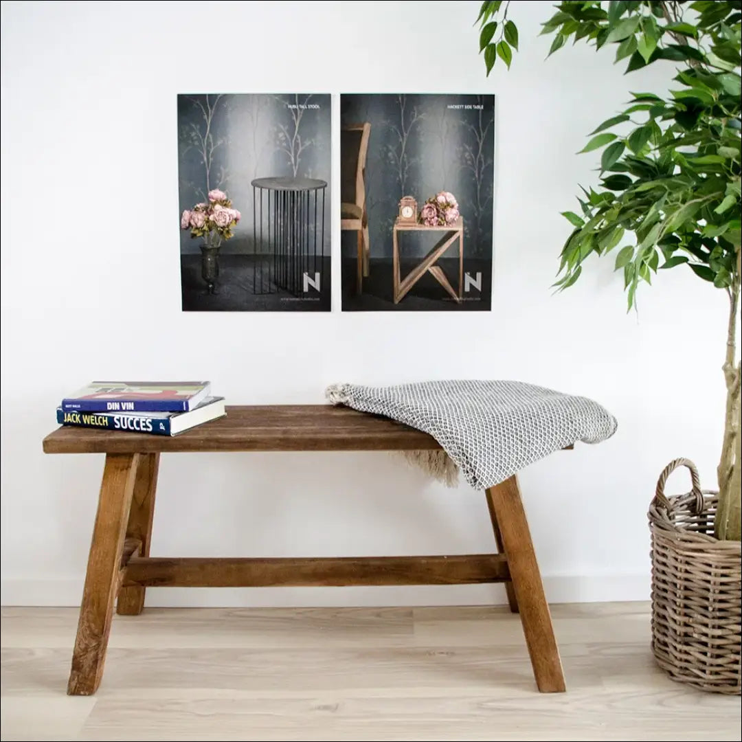 Suoliukas tikmedžio natūralus 90x25x45 cm RD246 - €142 Save 15% 100-200, __label:Pristatymas 5-14 d.d., Benches,