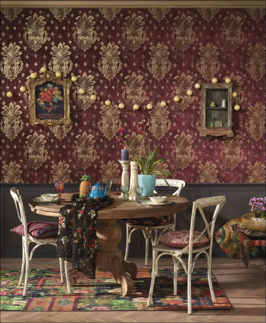 Tapetas DI8666 - €18 Save 50% __label:Pristatymas 1-2 d.d., color-auksine, color-raudona, interjeras, sienu dekoracijos