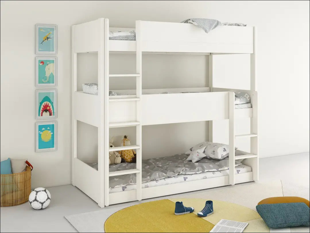 Triaukštė lovytė GI757 - €315 Save 50% __label:Pristatymas 1-2 d.d., color-balta, lovos-miegamojo, material-mdf,