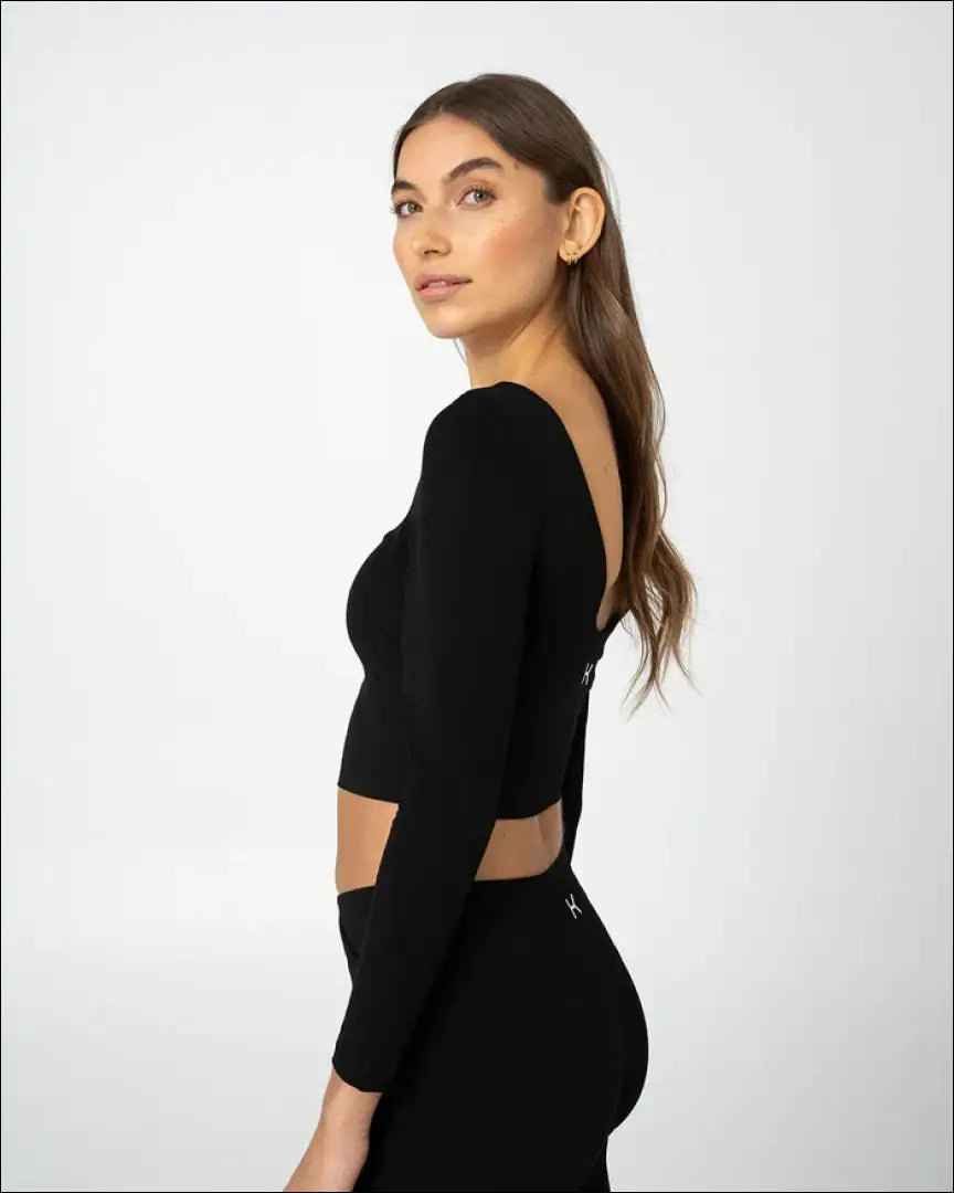 Trumpa palaidinė ilgomis rankovėmis “Kuuno” DI7682 - __label:Pristatymas 1-2 d.d., color-juoda, drabuziai,