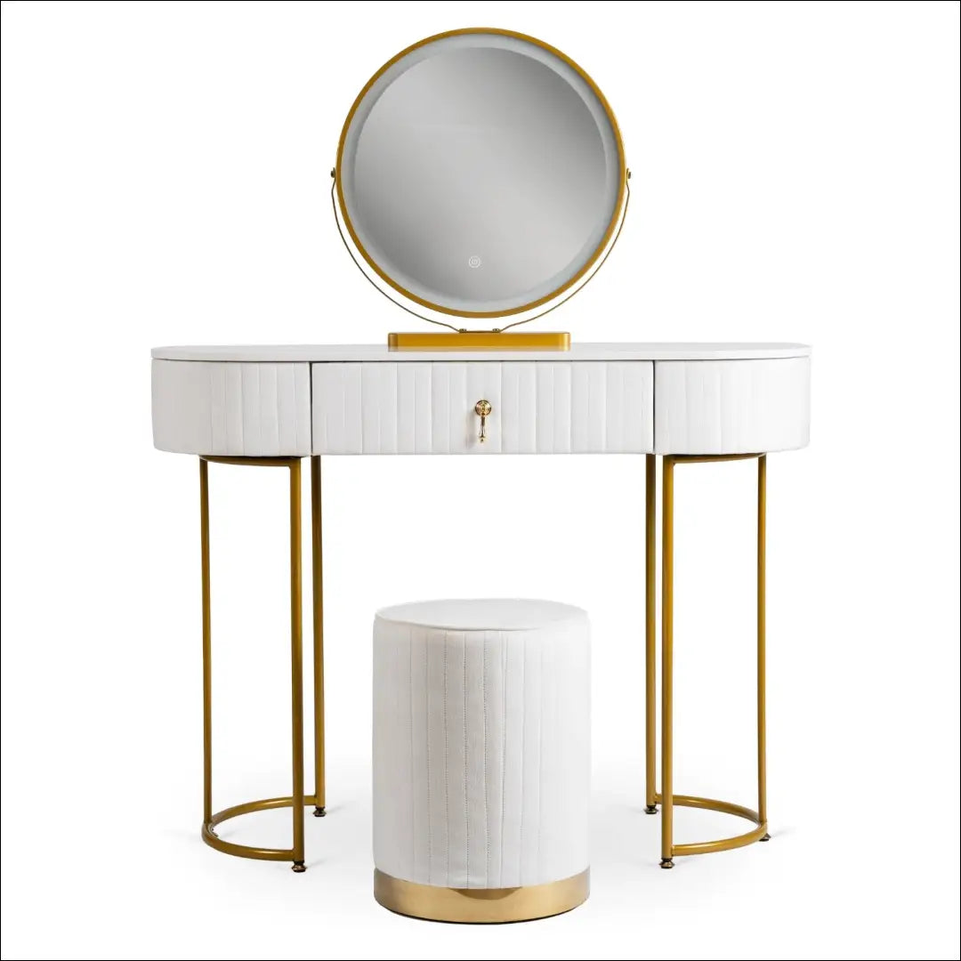Grožio staliukas iš MDF baltos spalvos / auksinės TE217 - €182 Save 15% 100-200, __label:Pristatymas 5-14 d.d., elite,