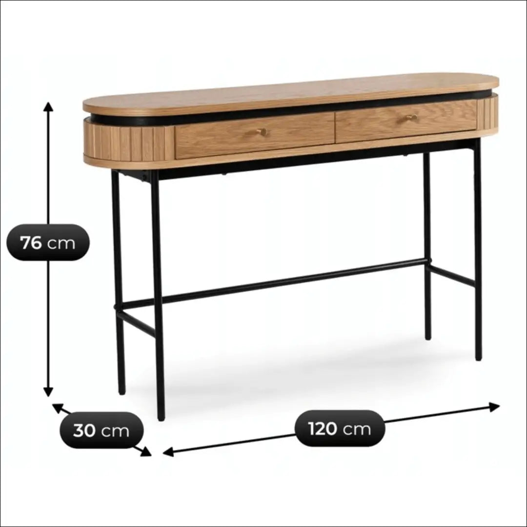 Konsolė staliukas su rievėtu fasadu ąžuolo spalvos TE612 - €279 Save 15% __label:Pristatymas 5-14 d.d., elite,