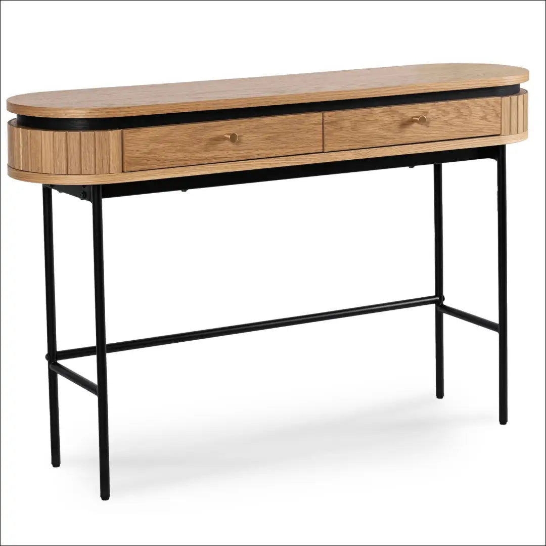 Konsolė staliukas su rievėtu fasadu ąžuolo spalvos TE612 - €279 Save 15% __label:Pristatymas 5-14 d.d., elite,