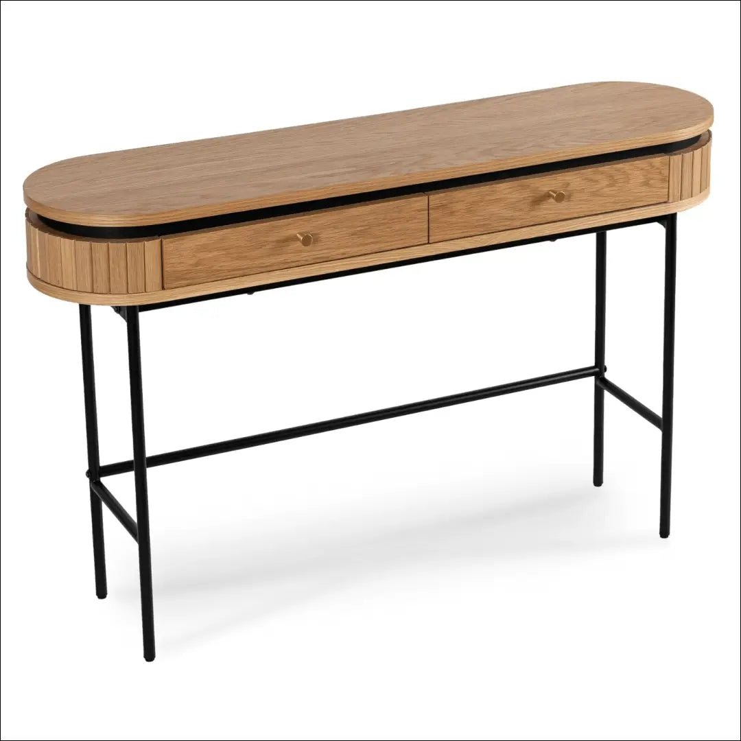 Konsolė staliukas su rievėtu fasadu ąžuolo spalvos TE612 - €279 Save 15% __label:Pristatymas 5-14 d.d., elite,