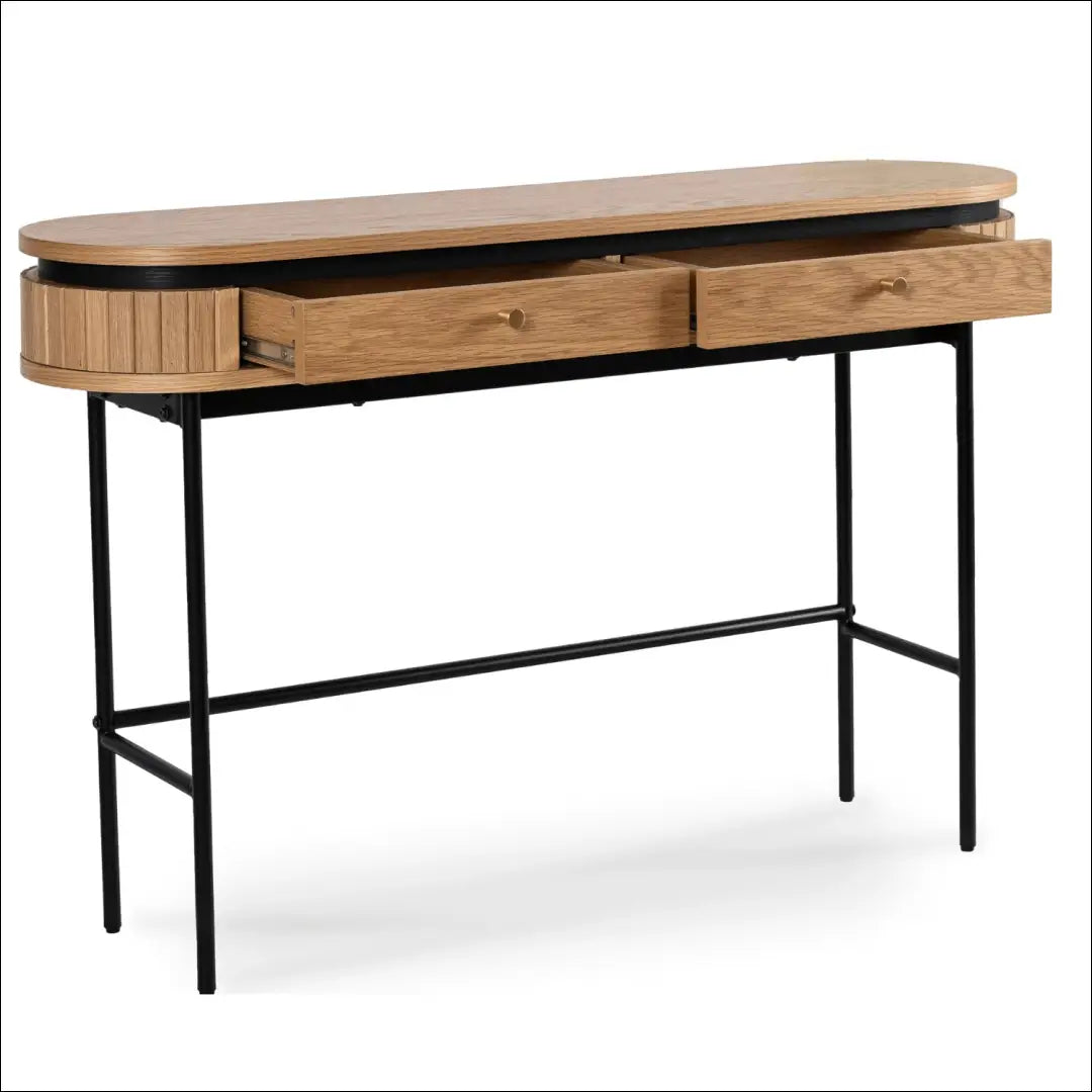 Konsolė staliukas su rievėtu fasadu ąžuolo spalvos TE612 - €279 Save 15% __label:Pristatymas 5-14 d.d., elite,