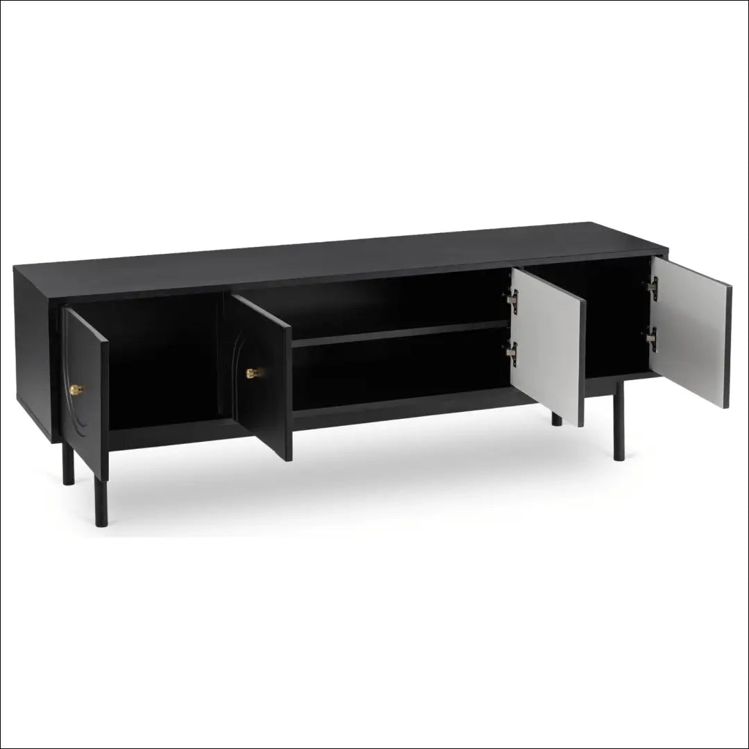 TV spintelė juodos spalvos 155 cm TE784 - €238 Save 15% __label:Pristatymas 5-14 d.d., elite, Meble skrzyniowe,