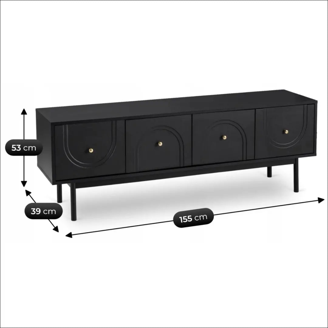 TV spintelė juodos spalvos 155 cm TE784 - €238 Save 15% __label:Pristatymas 5-14 d.d., elite, Meble skrzyniowe,