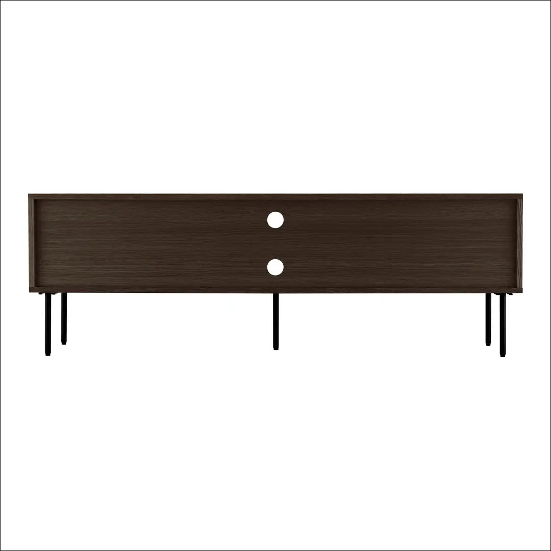 TV staliukas 2 durys lentynos ąžuolo fanera dūmintas paviršius juodo metalo kojelės 150x40x50 cm RD473 - €390 Save 15%