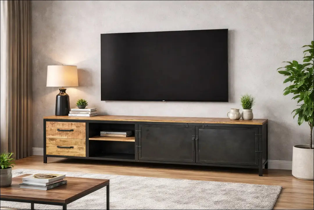 TV staliukas SI1742 - €415 Save 50% __label:Pristatymas 1-2 d.d., color-juoda, color-ruda, material-medzio-masyvas,