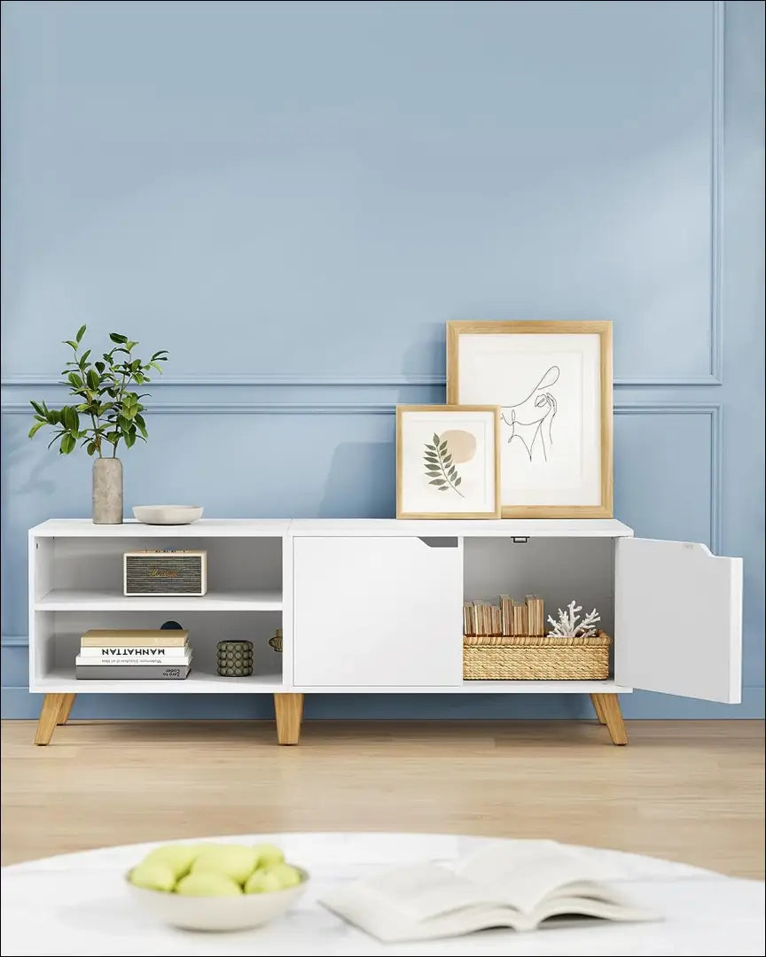 TV staliukas SM1243 - €102 Save 40% 100-200, __label:Pristatymas 5-14 d.d., notouch30, song, spalva-balta 140x40x45cm