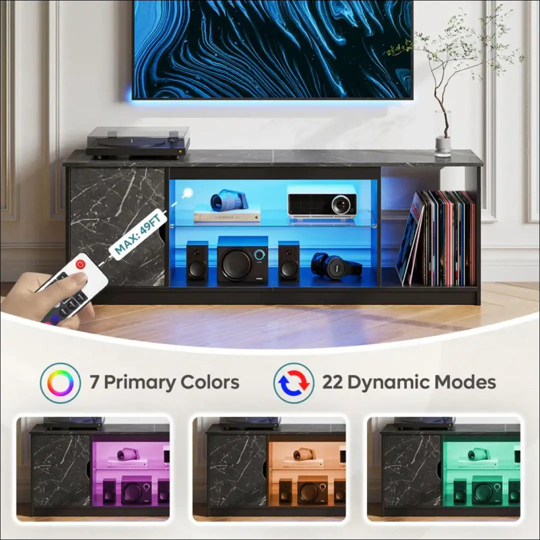 TV staliukas su LED apšvietimu SI1976 - €94 Save 50% 50-100, __label:Pristatymas 1-2 d.d., color-juoda,