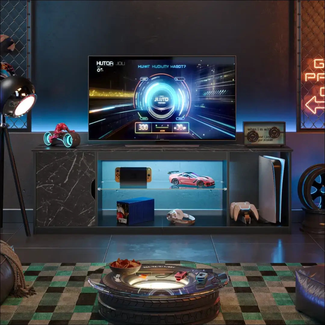 TV staliukas su LED apšvietimu SI1976 - €94 Save 50% 50-100, __label:Pristatymas 1-2 d.d., color-juoda,