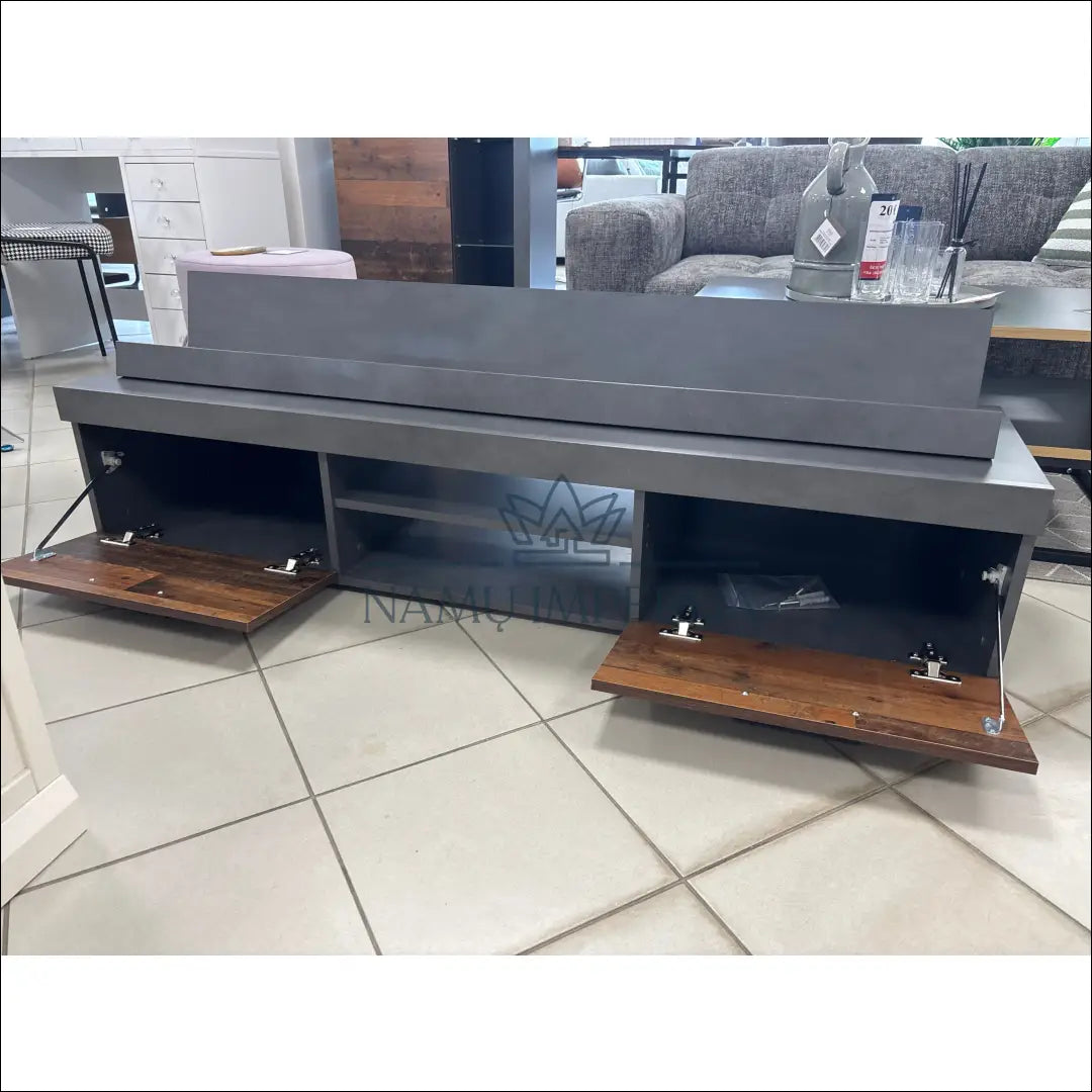 TV staliukas su sienine lentyna SI1719 - €79 Save 65% 50-100, __label:Pristatymas 1-2 d.d., color-pilka, color-ruda,