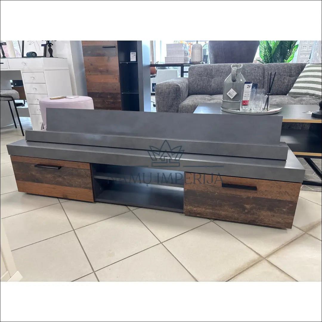 TV staliukas su sienine lentyna SI1719 - €79 Save 65% 50-100, __label:Pristatymas 1-2 d.d., color-pilka, color-ruda,