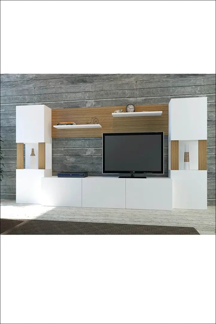 TV staliuko komplektas SI1137 - €210 Save 65% __label:Pristatymas 1-2 d.d., color-balta, color-ruda, material-mediena,